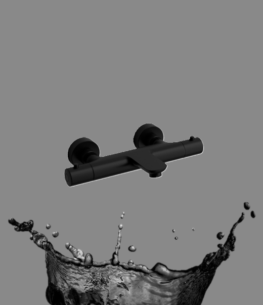 Ծորակ լոգ. թերմոստատով Raiber Premium, Graceful RPB-008,սև