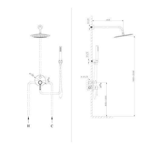 Ցնցուղ ներկառ. Raiber Prem,Graceful RPG-005,ոսկեգ