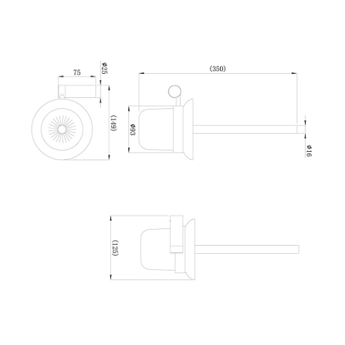 Խոզանակ պատի Raiber prem RPB-80009,սև