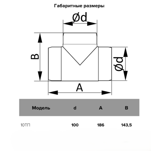 Եռաբաշխիչ տեաձև պլաստիկե D100