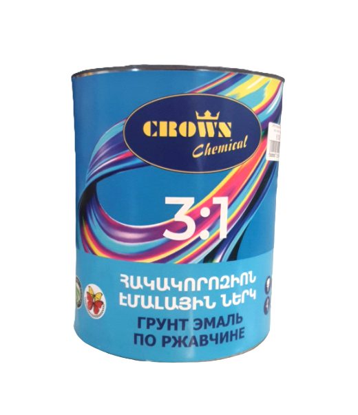 Էմալային ներկ փայլուն 3:1 սև 0,9կգ